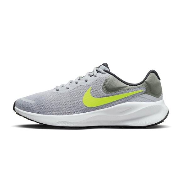 Nike Revolution 7 Men's Size 11.5 Wolf Grey Volt Road Running Shoes FB2207-002 - Picture 1 of 8